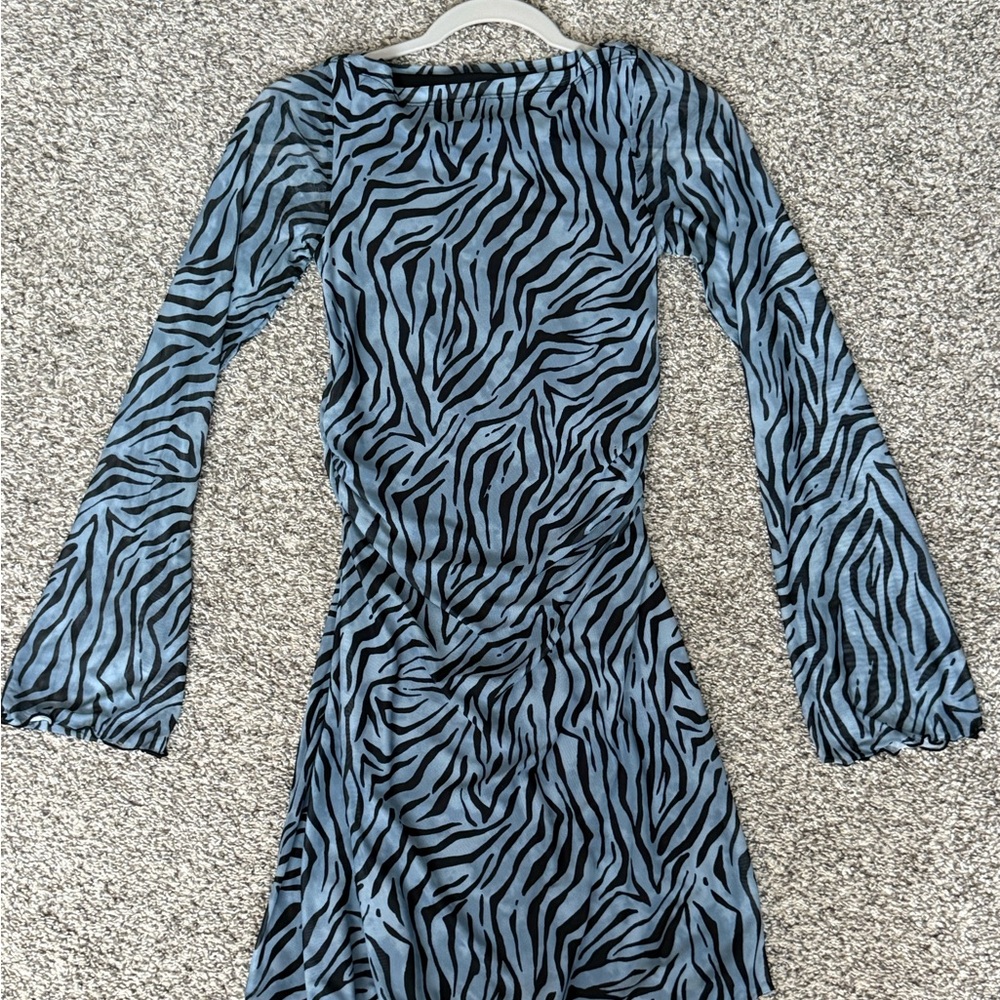 JJXX Blue Zebra Print Dress